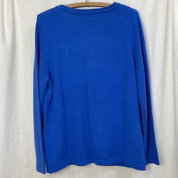 Vintage Royal Blue Knit Cardigan by TRADITION NWT floral embroidery - Picture 10 of 16